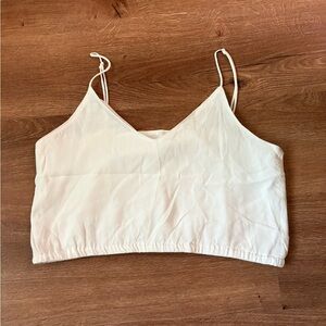 White Spaghetti Strap Crop Top